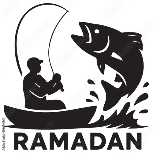 Cartoon illustration of a boy and girl fishing from a boat on a lake with a cat watching fish and a dog nearby in a fun summer nature scene