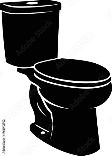 Toilet icon black silhouette bathroom sanitation symbol