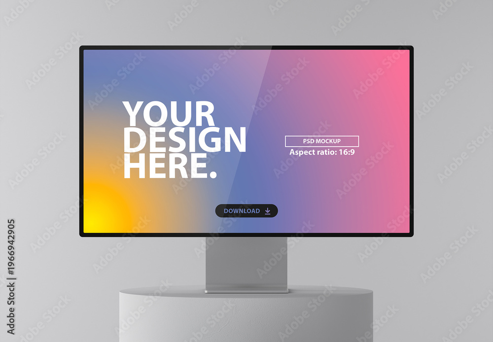 Desktop Display Screen Mockup Stock Template | Adobe Stock