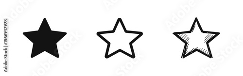Star Rating and Favorite Icons Set for Reviews and Feedback