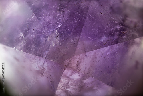 Macro Abstract of Natural Purple Amethyst Crystal
