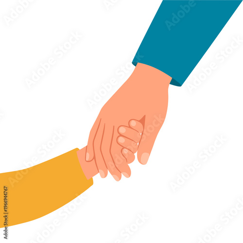 A parent holding a child's hand, symbolizing guidance, support, and protection. The image evokes feelings of love and security