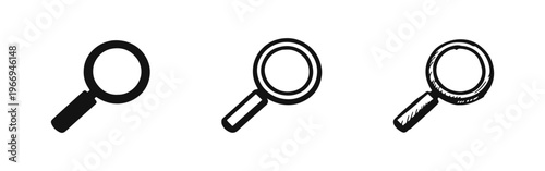 Magnifying Glass Search and Explore Icons Set