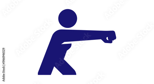 Female Boxer Icon, Punching Action, Silhouette, Martial Arts Symbol, Fitness Concept