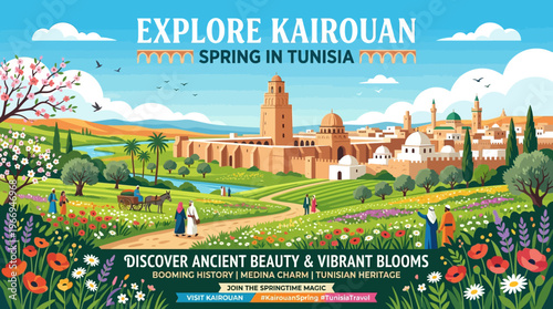 Explore Kairouan Tunisia Spring Landscape
