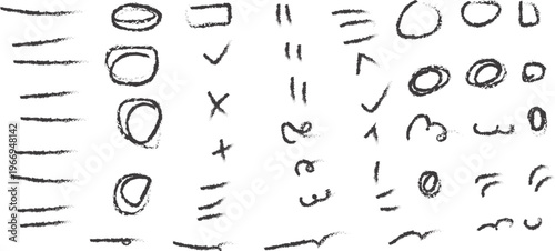Ancient sumerian cuneiform script symbols and characters on a white background