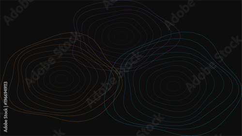 Abstract Organic Patterns: Overlapping, flowing, and layered organic shapes in a dark field, creating an atmosphere of intrigue and depth.