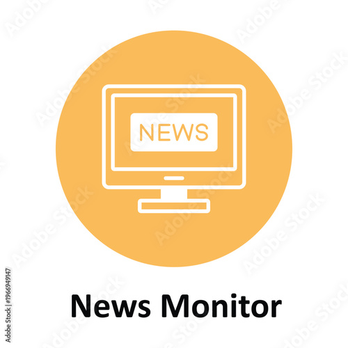 News Monitor Vector icon which can easily modify or edit