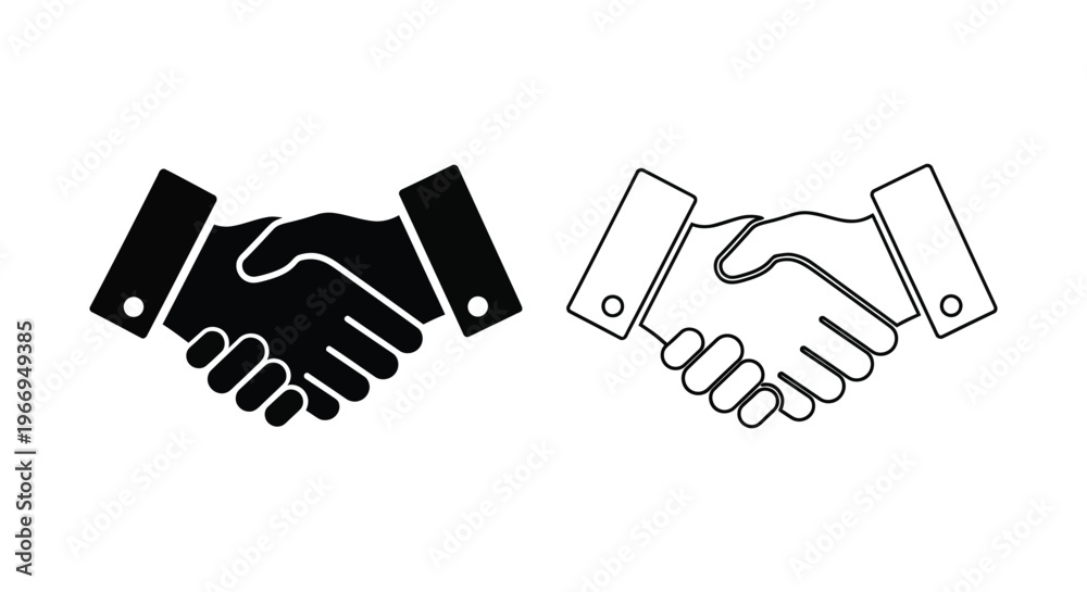 Fototapeta premium two hands shaking in black and white Vector