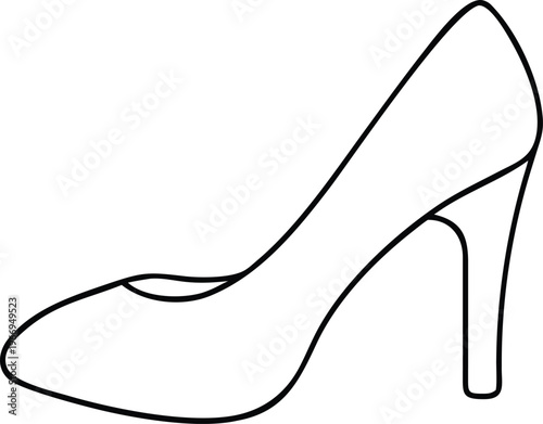 Classic womens high heel pump shoe outline representing elegance and fashion footwear