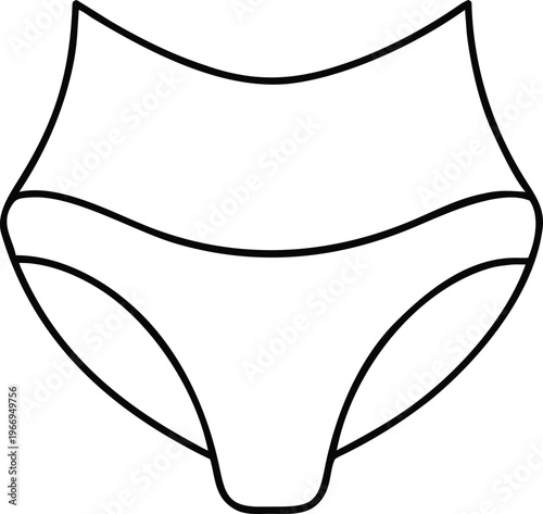 Classic womens underwear briefs outline drawing representing everyday comfort and fit