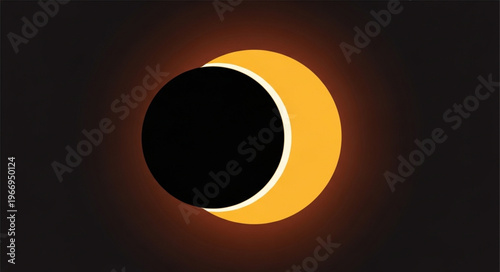 Solar eclipse celestial event showing moon obscuring sun.