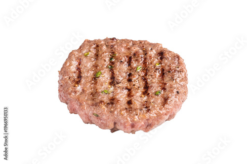 BBQ Grilled burger beef meat cutlet isolated on white background