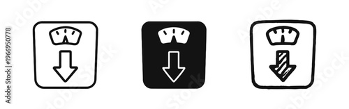 Weight Loss Icon Set. Diet, Healthy Lifestyle and Fitness Symbol.