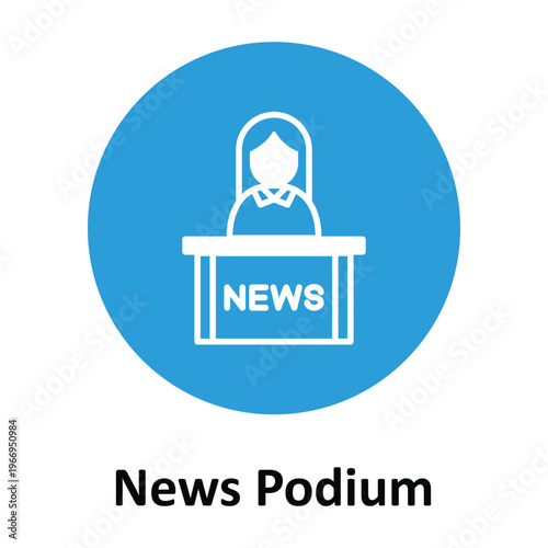 News Podium Vector icon which can easily modify or edit