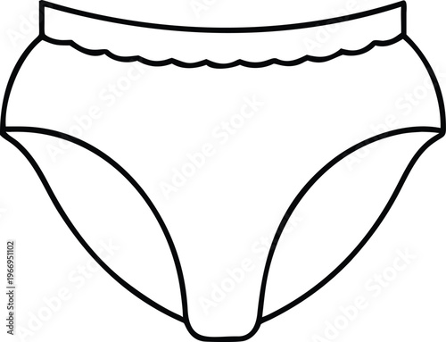 Comfortable high waisted womens brief underwear line drawing providing smooth coverage and support