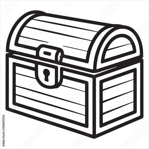 A treasure chest with a lock on the front