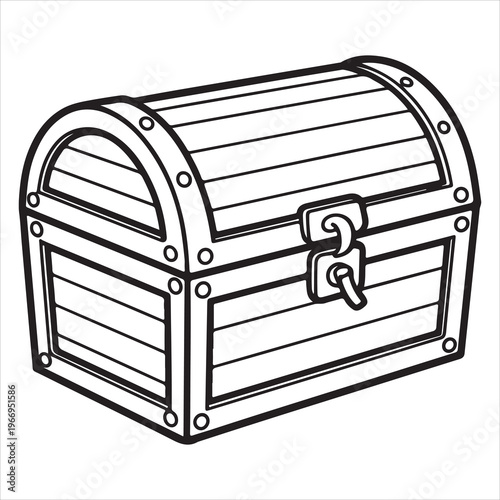 A treasure chest with a metal lock