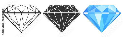 Diamond vector image. A realistic image of a crystal gemstone for your design. An element of luxury and wealth for a jewelry store.
