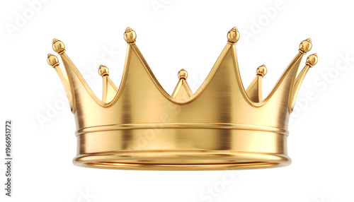 First place gold trophy cup isolated on white background - cut out png. 3d rendering