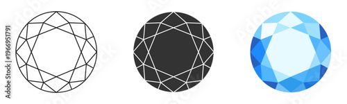 Diamond vector image. A realistic image of a crystal gemstone for your design. An element of luxury and wealth for a jewelry store.