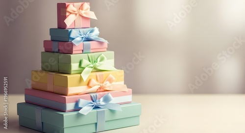 Colorful stack of gift boxes a celebration of presents and joy
