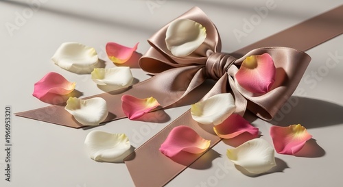 Elegant rose petal corsage with ribbon a delicate floral arrangement