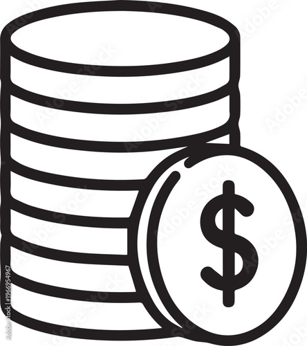 A simple vector image of a stack of coins.