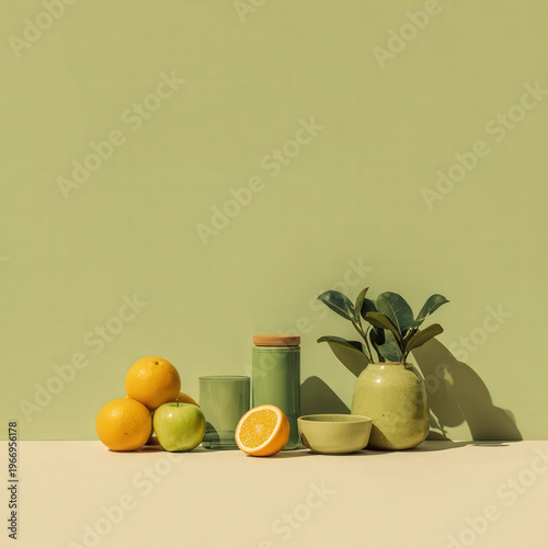 celebrate green monday with ecofriendly products displayed on clean ultrabright background