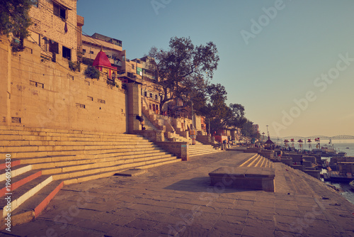 Cityscape of Varanasi at Ganges river, Uttar Pradesh, India