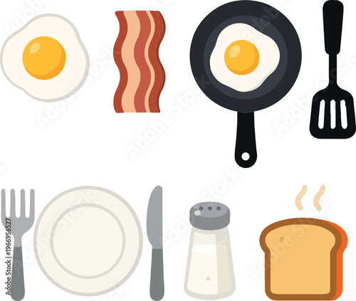 breakfast icon set
