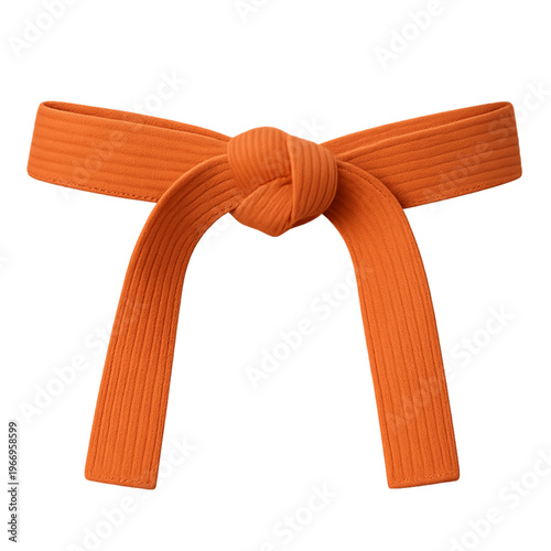 Orange Martial Arts Belt on Transparent Background