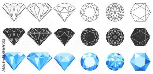 Diamond vector image. A realistic image of a crystal gemstone for your design. An element of luxury and wealth for a jewelry store.