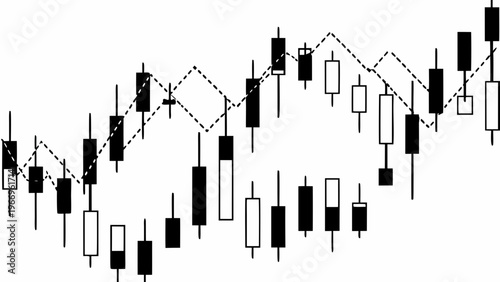 Candlestick chart displaying financial market data with fluctuating price points