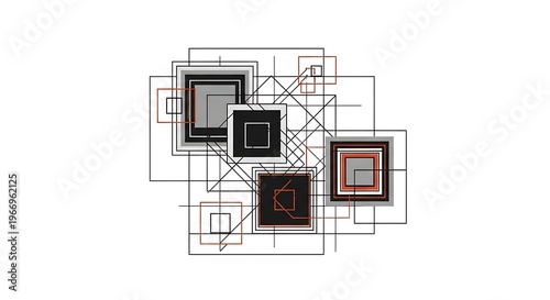 Geometric shapes and lines composition.