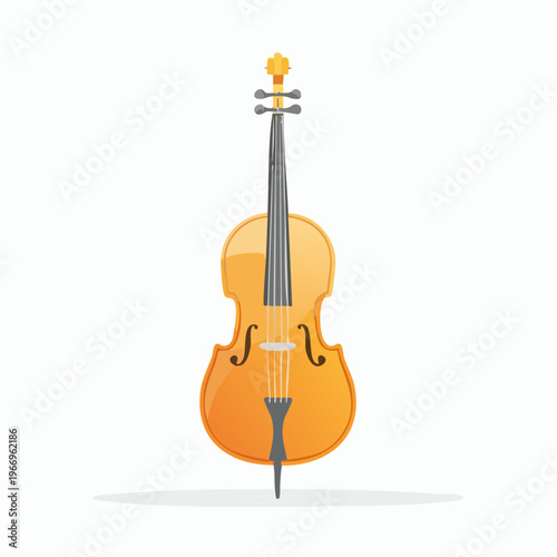 Violin standing alone with a simple design on a white background during daytime Generative AI