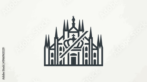 Milan Cathedral Silhouette with Crown