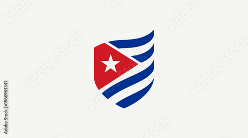 Abstract Shield Logo Featuring the Cuban Flag