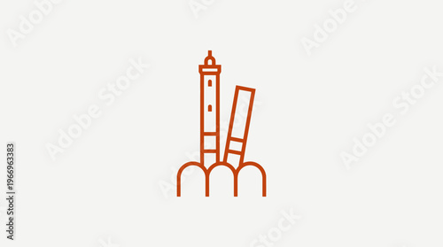 Minimalist Lighthouse and Pier Icon