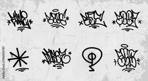 Graffiti tags and symbols collection.