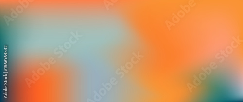 Teal and orange gradient background with vibrant contrast and smooth color gradation. Modern blurry abstract backdrop with warm and cool tones balance for banners, posters, covers and digital design