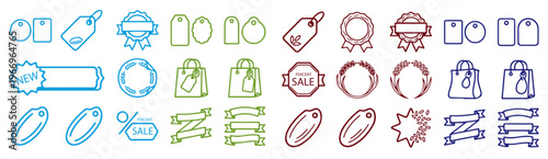 Sale Tag Icon Set for Clearance, Discount, Yard Sale, Flash Sale, and Promotional Price Tags