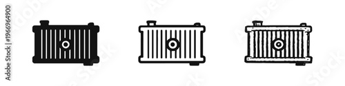 Automotive Car Radiator Cooling System Icon Set