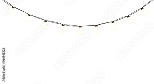 A string of fairy lights with small bulbs PNG isolated on transparent background