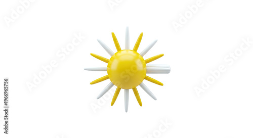 Stylized Sun with Yellow and White Rays