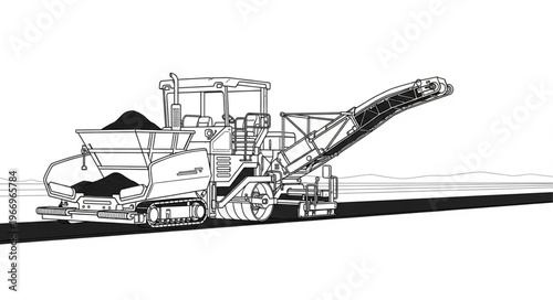 Heavy duty industrial construction machine working on site.