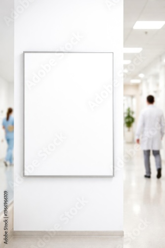 Blank hospital hallway poster