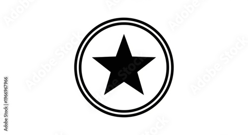 A minimalist vector graphic of a star symbol enclosed in a circle, representing excellence and achievement in a simple, flat design.