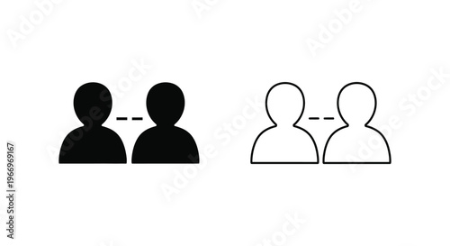 two people icons communicating with each other Vector