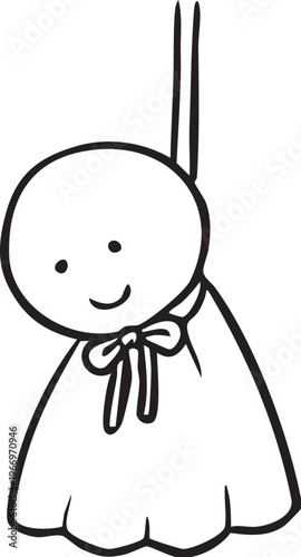 てるてる坊主_線画